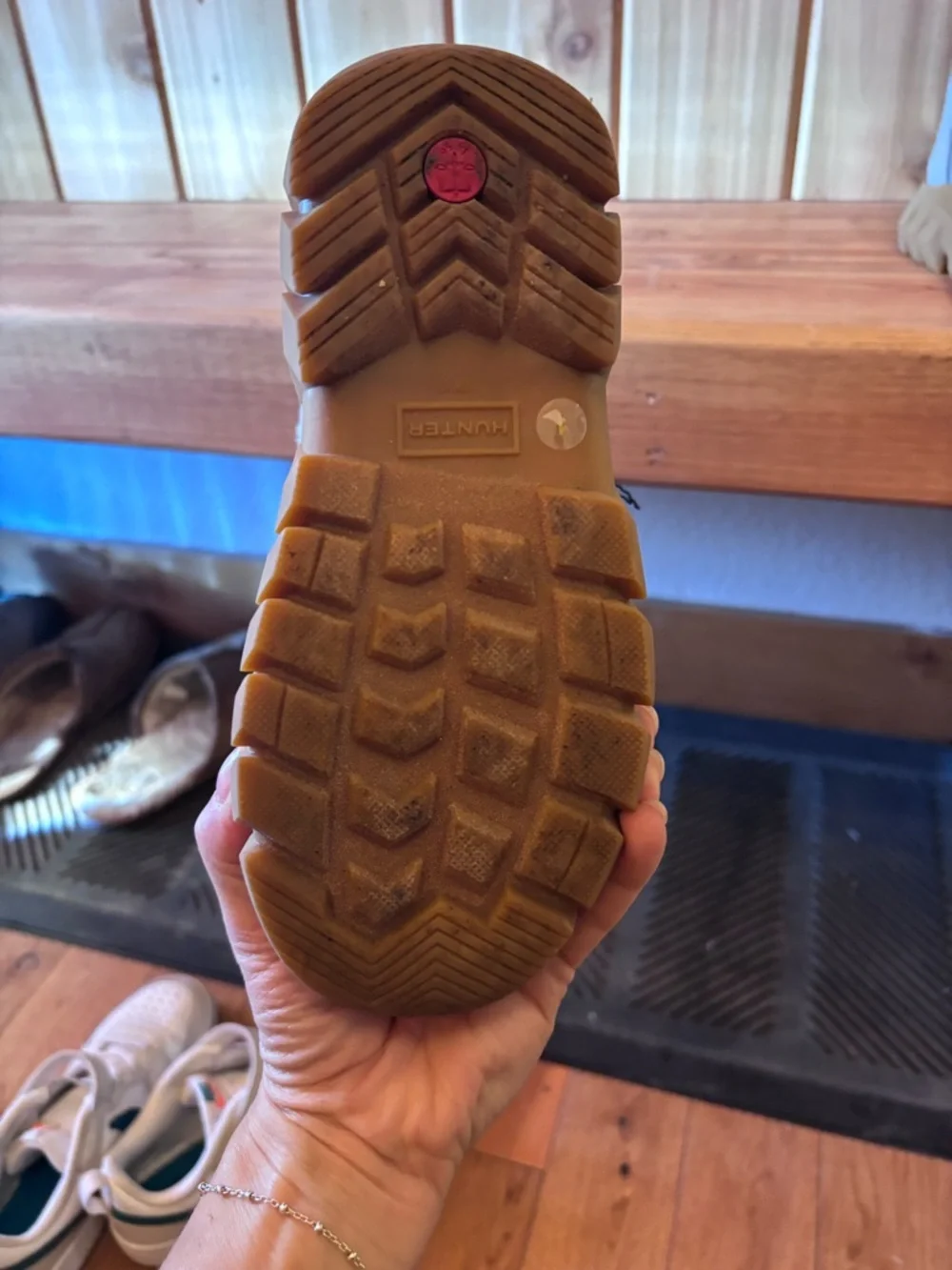 Hunter Kids Beige Snow Boot with Tan Sole